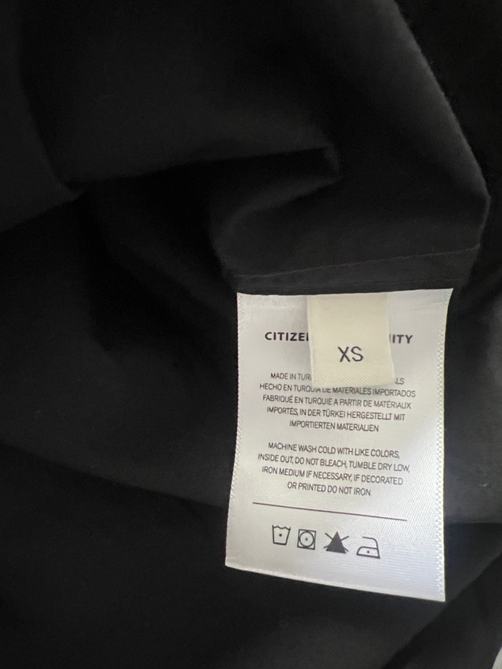 Citizens of Humanity Short Sleeve Kayla Shirt Black XS Oversized New with Tags - Picture 6 of 7